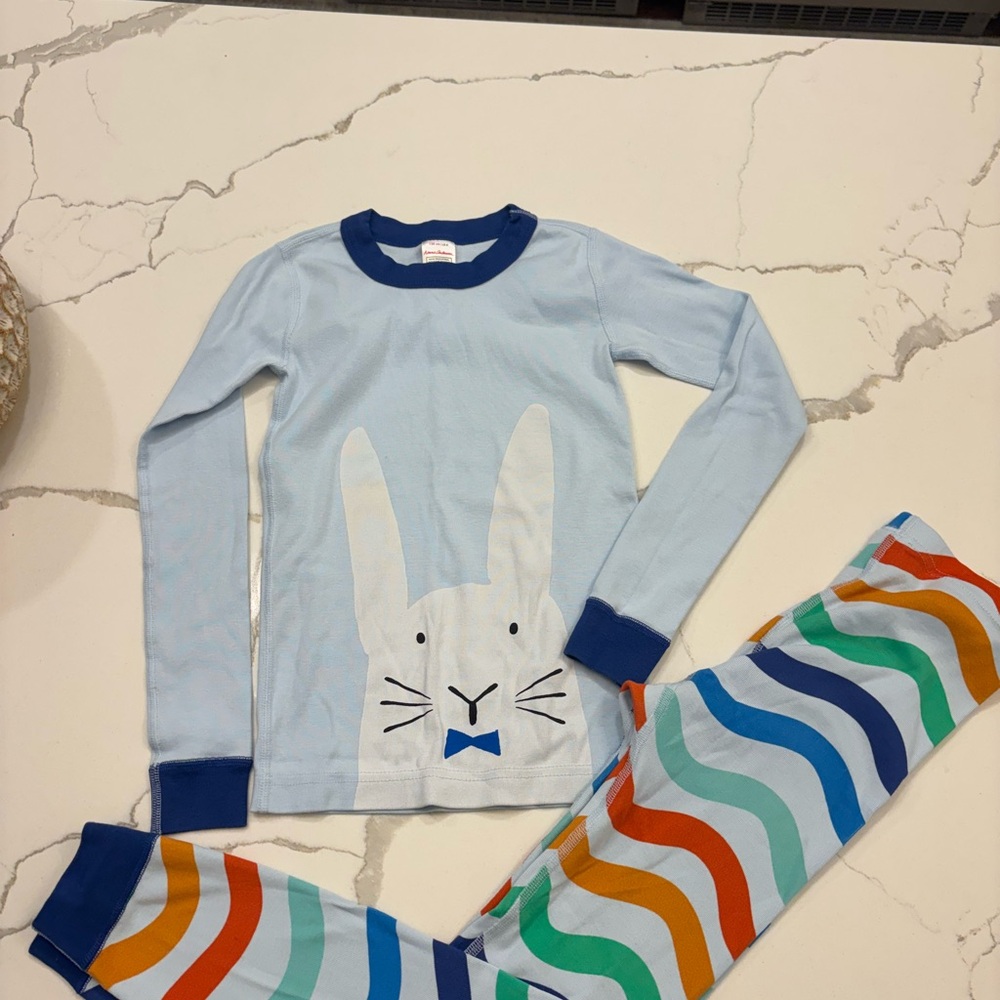 Hanna Andersson Light Blue Bunny Pajama Set